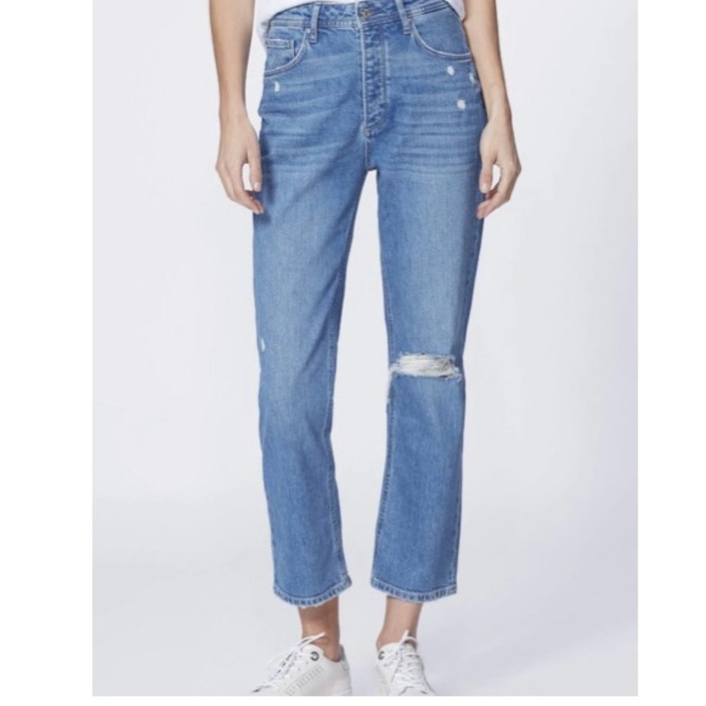 Paige Denim Sarah Straight Ankle - Juliette Destructed